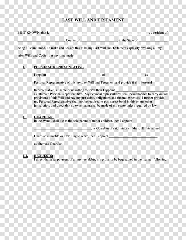 Document Will and testament LegalZoom Form Arvinge, for example transparent background PNG clipart