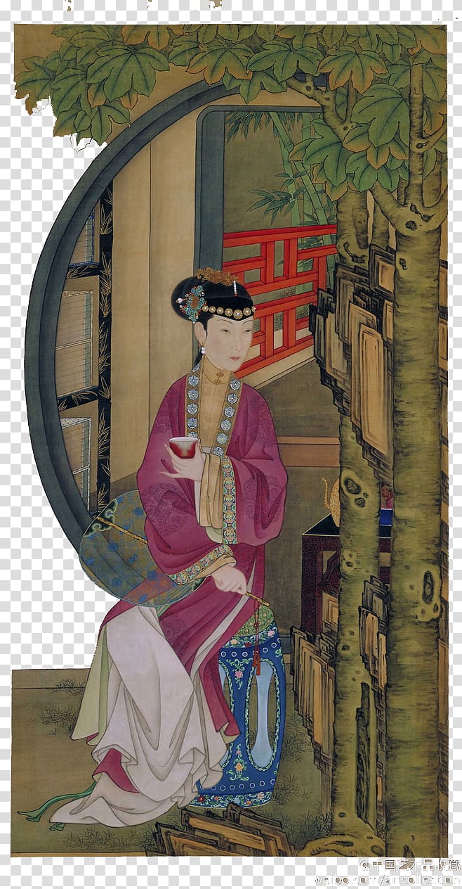 The Quest for Gentility in China: Negotiations Beyond Gender and Class Qing dynasty Painting Chinese art, Antique Chinese parasol tree beauty creative transparent background PNG clipart