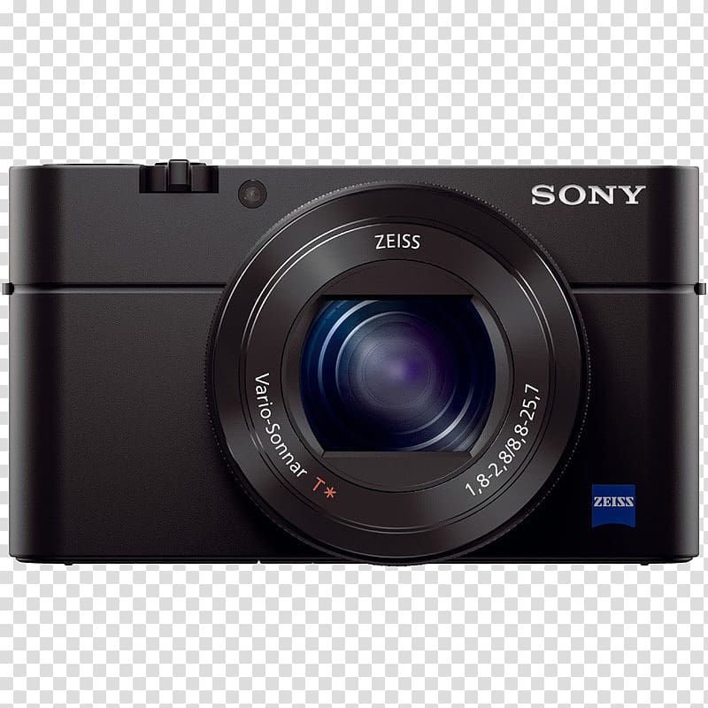 Sony Cyber-shot DSC-RX100 IV Point-and-shoot camera 4K resolution Zoom lens, Black Sony camera transparent background PNG clipart