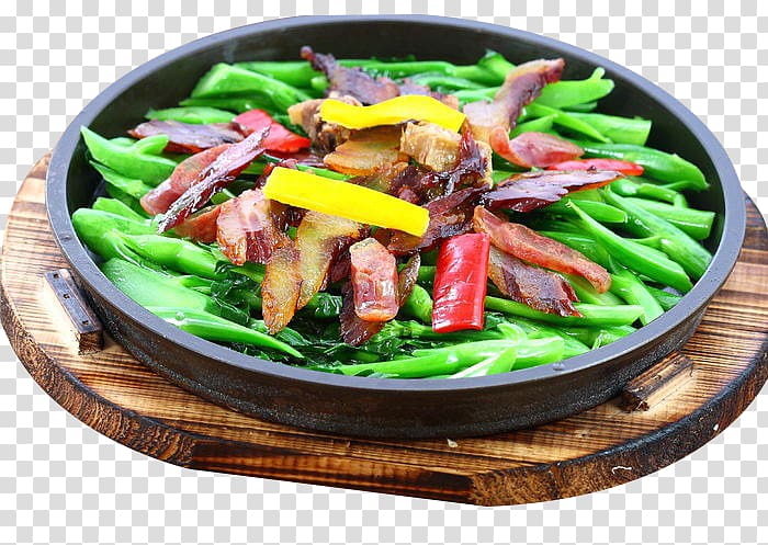 Twice cooked pork Vegetarian cuisine Chinese cuisine Broccoli, Sizzling sausages addicted Kale transparent background PNG clipart