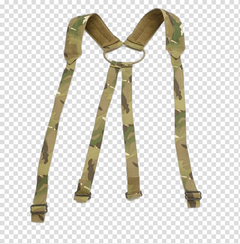brown and green camouflage backpack strap, Military Suspenders transparent background PNG clipart