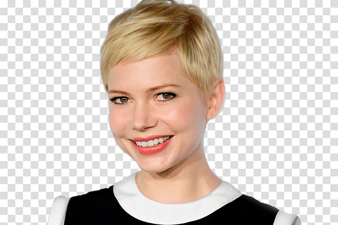 woman with white and black crew-neck top, Michelle Williams transparent background PNG clipart