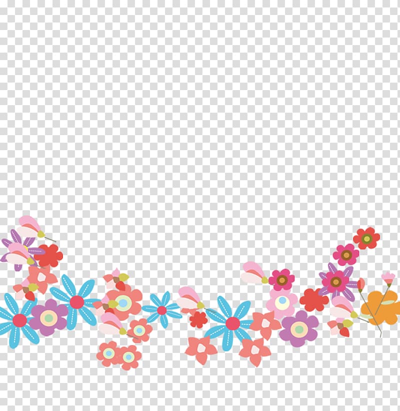 pink and multicolored flower border art, Flower Cartoon Drawing, Cartoon Creative flower transparent background PNG clipart