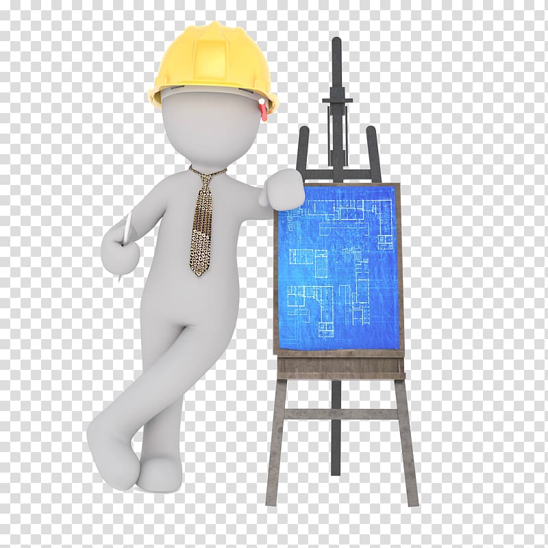 man leaning on easel illustration against blue background, Architect Building, architect transparent background PNG clipart