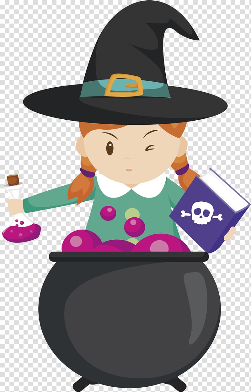 Boszorkxe1ny Euclidean Halloween Magic, Witch of the Magic Academy transparent background PNG clipart