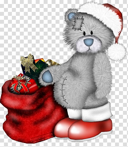 Teddy bear New Year Christmas , Tatty Teddy transparent background PNG clipart