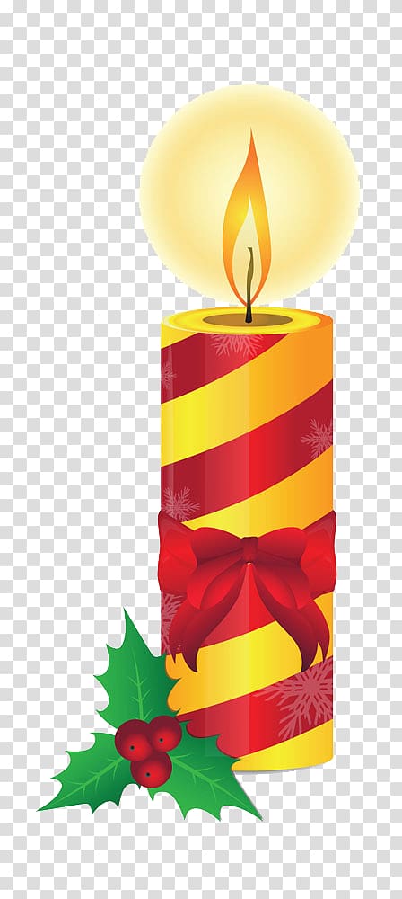 Christmas Candle Illustration, Cute Christmas candles transparent background PNG clipart