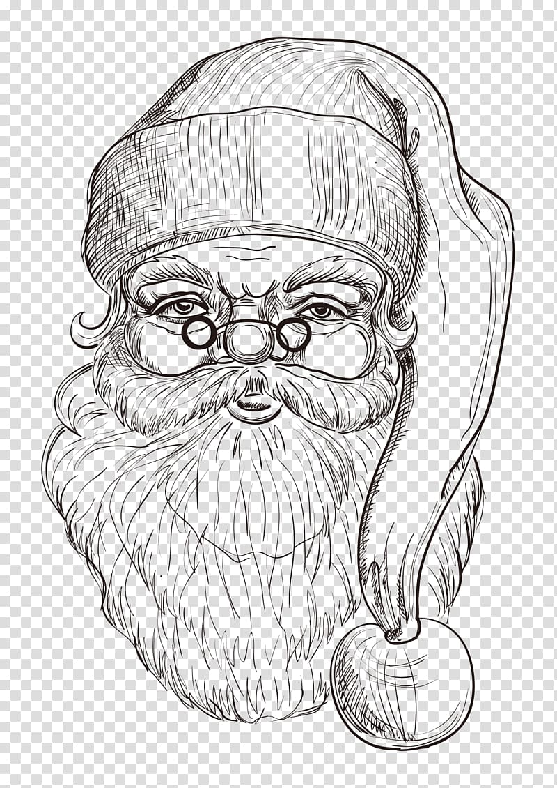 Santa Claus Drawing Christmas, Hand-painted Santa Claus transparent background PNG clipart