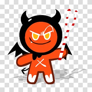 devil holding trident sticker, Cookie Run Devil Cookie transparent background PNG clipart
