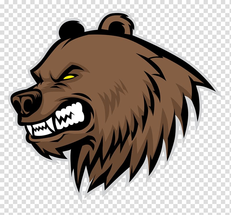 brown bear head illustration, Grizzly bear Drawing, bear transparent background PNG clipart