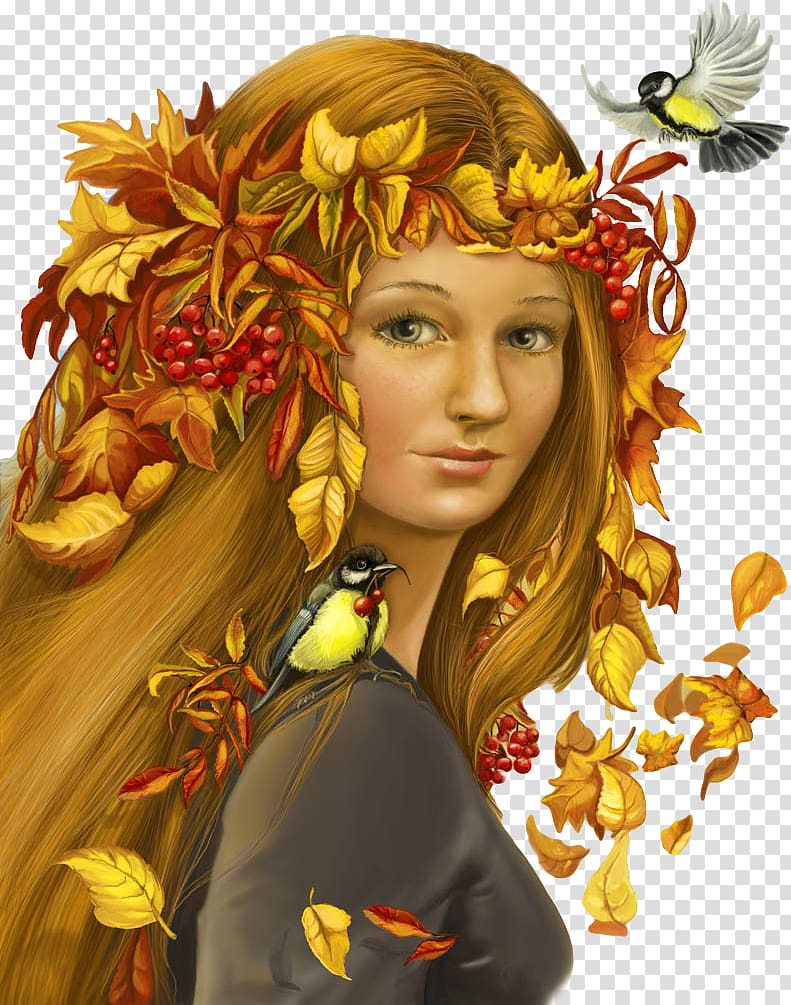 Autumn Woman Бойжеткен Girl Winter, autumn transparent background PNG clipart