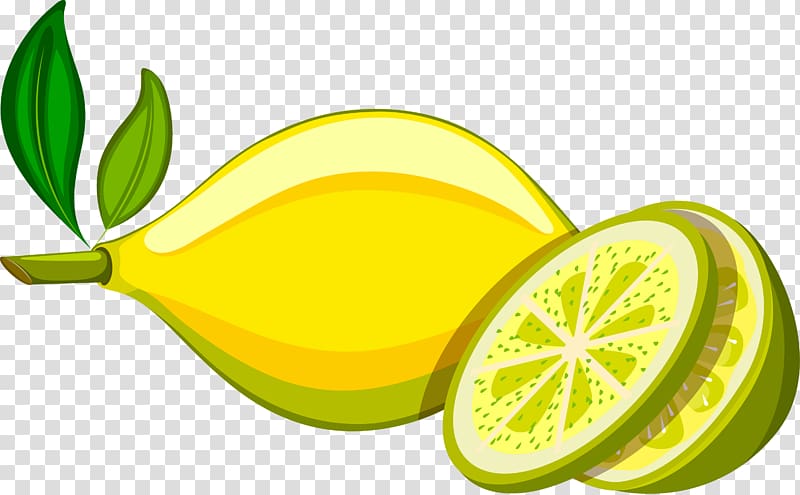 Lemon Yellow Persian lime, Yellow fresh lemon transparent background PNG clipart