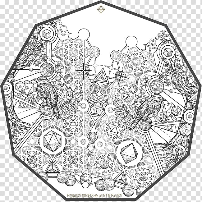 Line art Sacred geometry Metatron\'s Cube, ink shading material transparent background PNG clipart