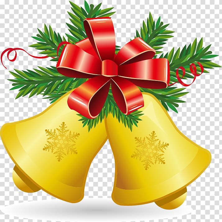 Christmas Jingle bell , Yellow bell Christmas decoration pattern transparent background PNG clipart
