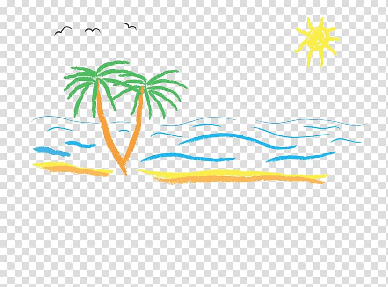 Childrens Drawing Illustration, Sea transparent background PNG clipart