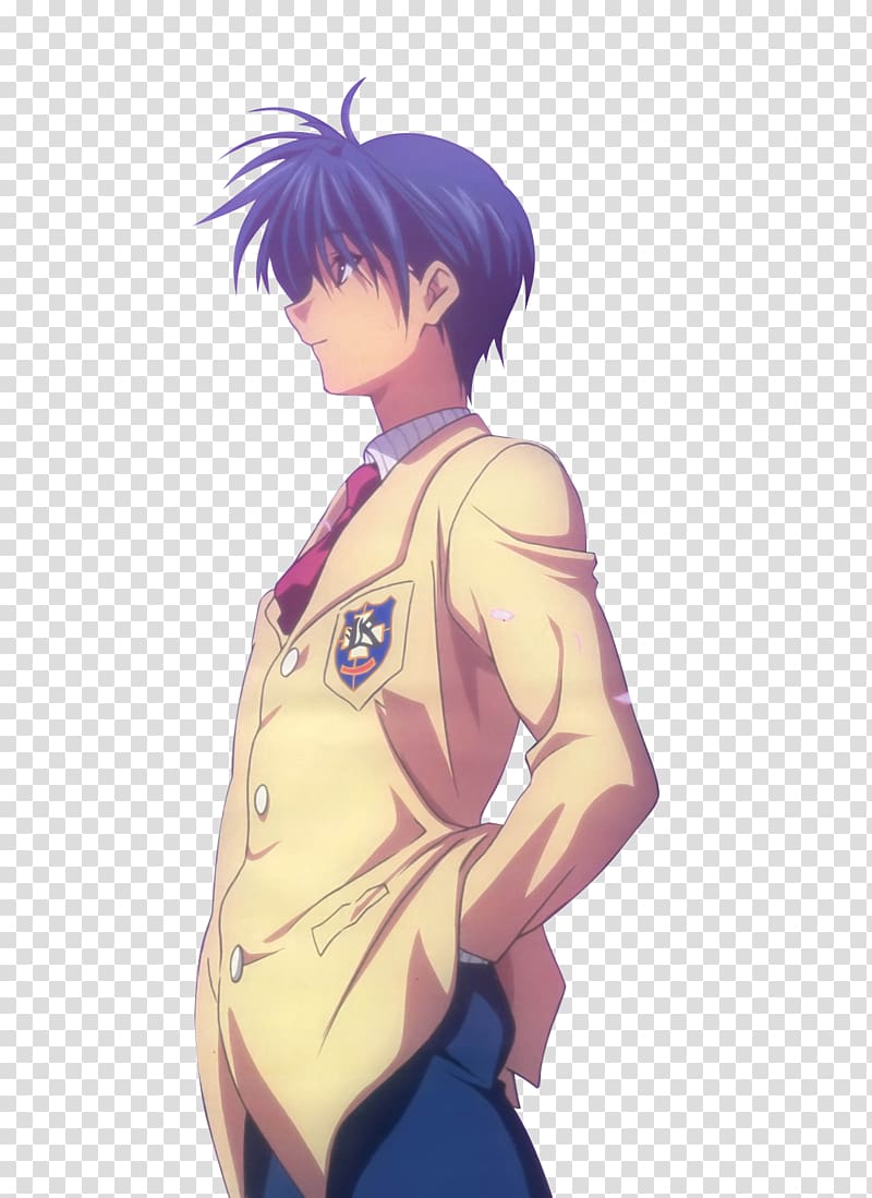 Clannad Tomoya Okazaki Nagisa Furukawa Kyou Fujibayashi, others, cg  Artwork, black Hair, fictional Character png