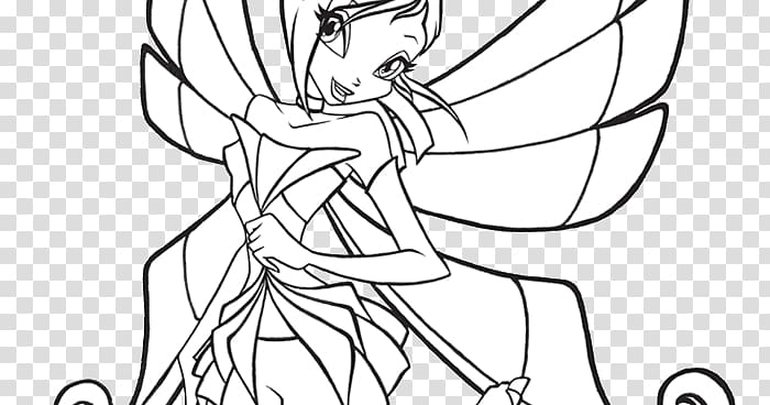 Line art Mangaka Human Animated cartoon, enchantix winx transparent background PNG clipart