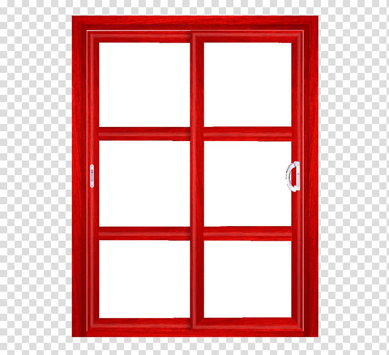 Window frame Red Glass, Doors and windows red frame transparent background PNG clipart
