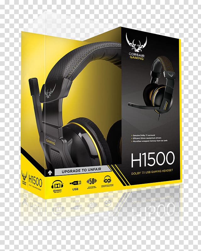 Corsair VOID PRO RGB Corsair H1500 Headset 7.1 surround sound Corsair Components, red sony gaming headsets transparent background PNG clipart