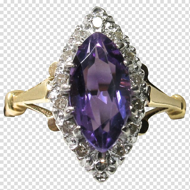 Amethyst Ring Jewellery Diamond Purple, ring transparent background PNG clipart