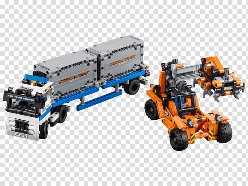 Lego Technic LEGO 42062 Technic Container Yard Intermodal container Container port, lego technic liebherr transparent background PNG clipart