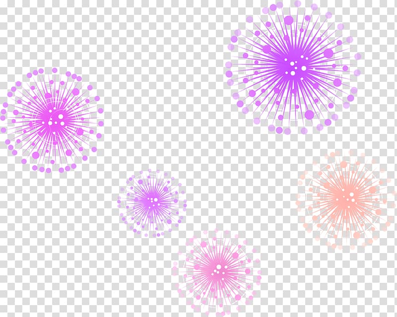 Fireworks Blue Chinese New Year, Purple fresh fireworks effect elements transparent background PNG clipart