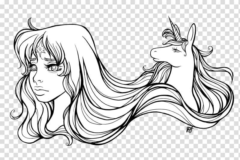 Sketch Black and white Line art Coloring book , unicorn transparent background PNG clipart