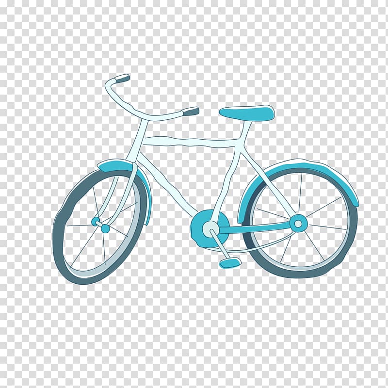 Bicycle frame Bicycle wheel Road bicycle Cartoon, Cartoon painted bicycle transparent background PNG clipart