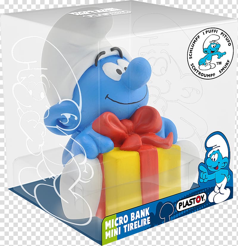 De Smurfen Brainy Smurf Piggy bank The Smurfs Merchandising, moneybox transparent background PNG clipart