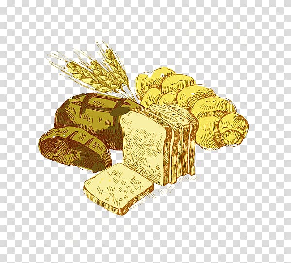 Food Drawing Paint, Whole wheat bread, cereals creative transparent background PNG clipart