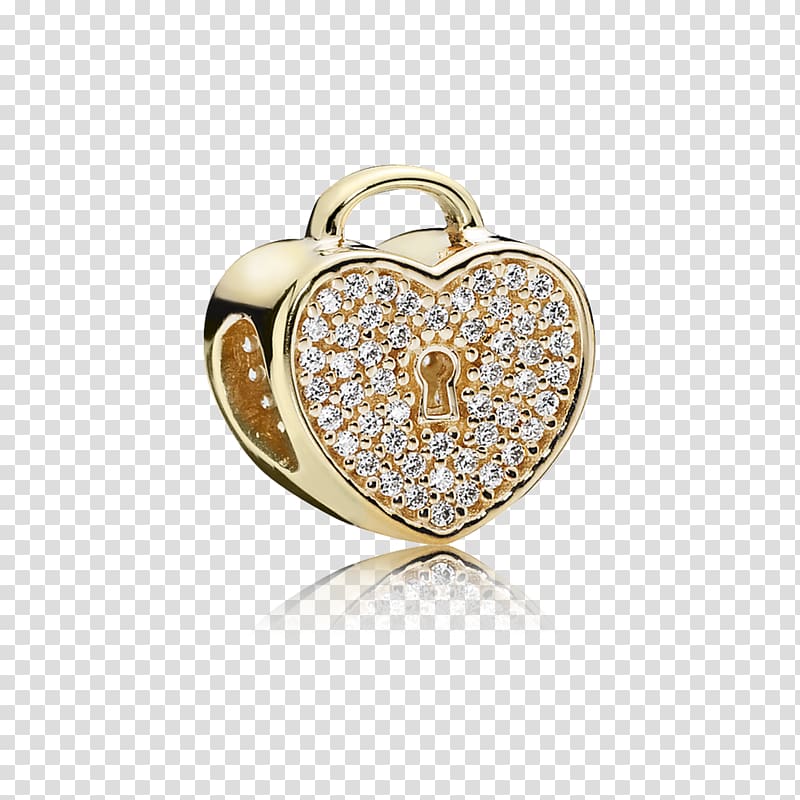 Earring Pandora Charm bracelet Cubic zirconia Gold, gold transparent background PNG clipart