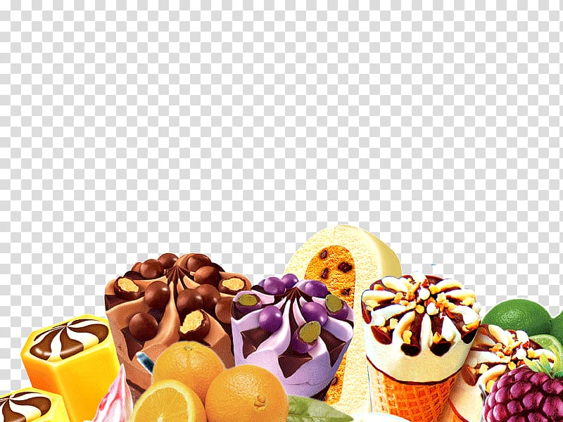 Ice cream Dessert Petit four Fruit, fruit,ice cream,ice cream transparent background PNG clipart