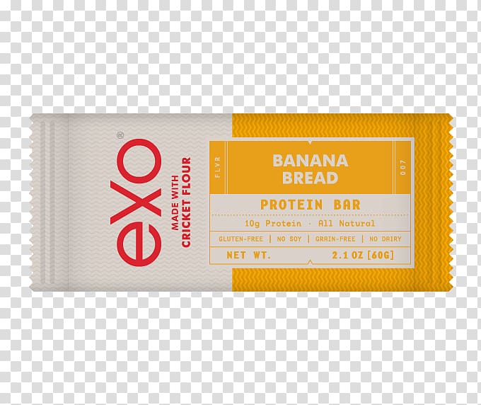 Exo Inc Protein bar Cricket flour Energy Bar, Banana Bread transparent background PNG clipart