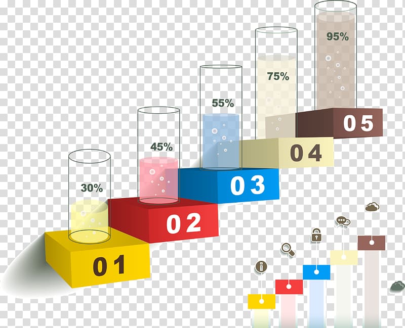 Bar chart Infographic, Data ladder transparent background PNG clipart