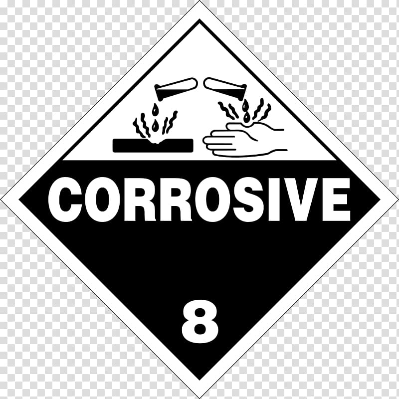 HAZMAT Class 8 Corrosive substances Dangerous goods Placard Transport, others transparent background PNG clipart