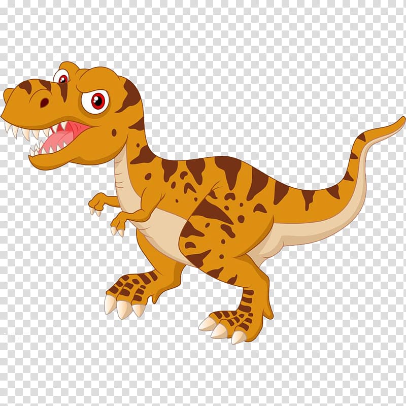 brown T-Rex character illustration, Tyrannosaurus Cartoon Dinosaur Illustration, Cute cartoon dinosaurs transparent background PNG clipart