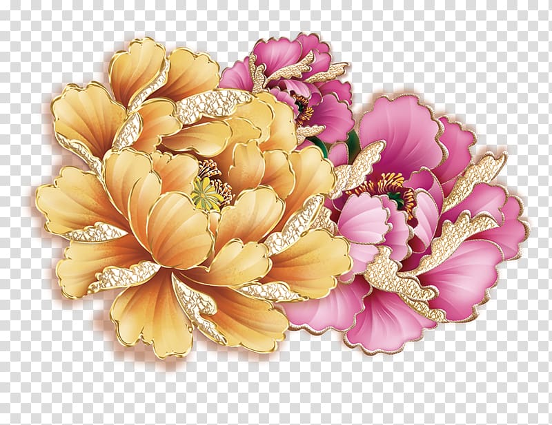 Gilded Peony transparent background PNG clipart