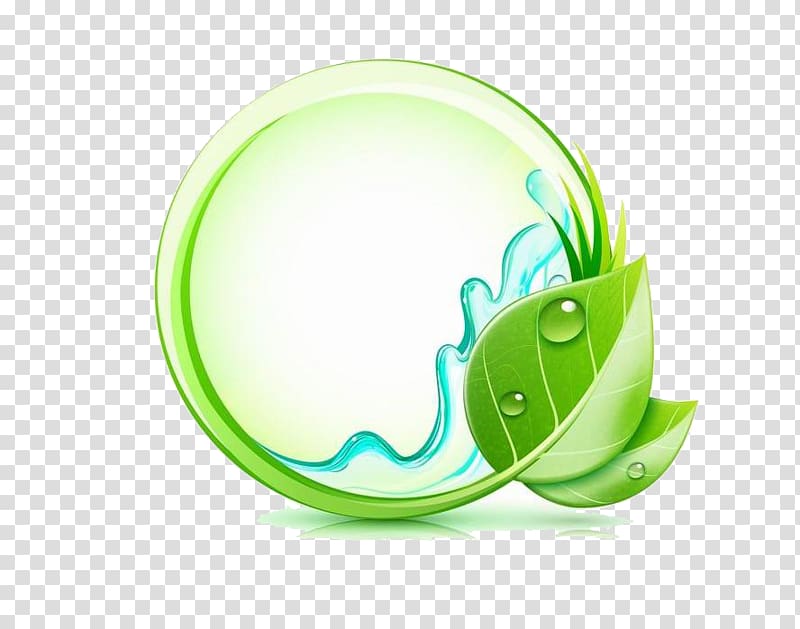 green leafed illustration, Drop Water Icon, Green circle transparent background PNG clipart