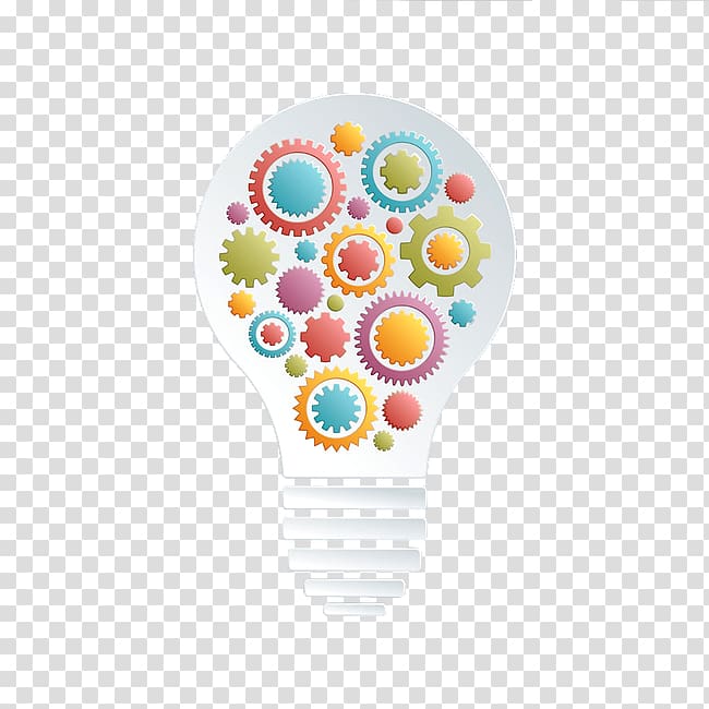 Incandescent light bulb Gear Euclidean Illustration, Creative bulb transparent background PNG clipart