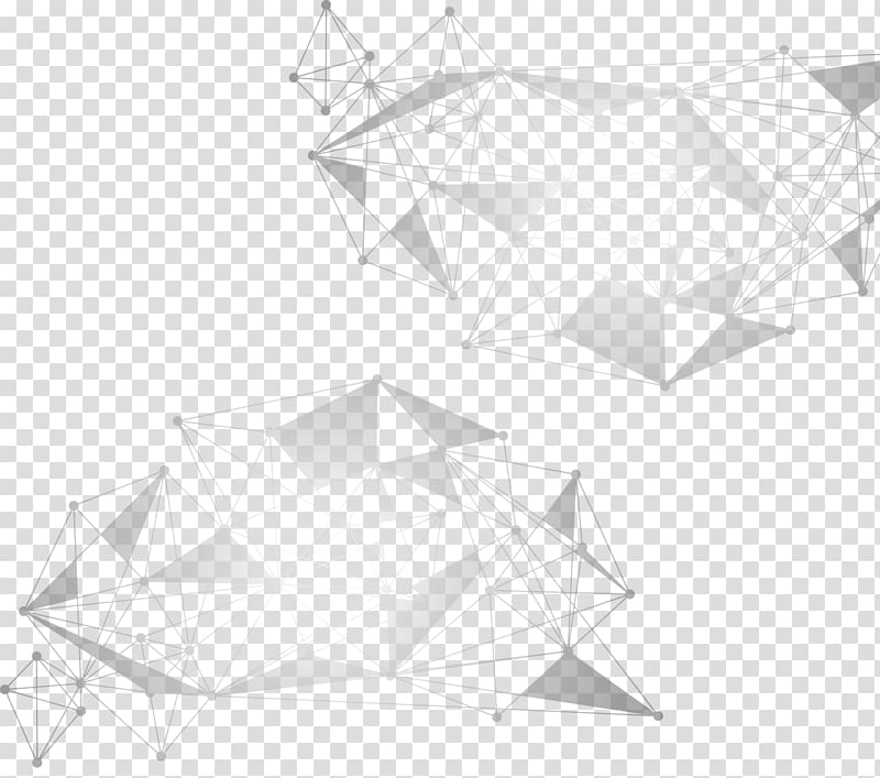 White Symmetry Structure Triangle Pattern, Technology sense of large data age transparent background PNG clipart