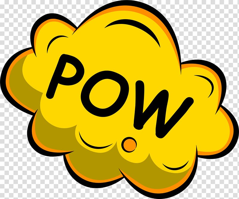 Yellow POW clouds transparent background PNG clipart
