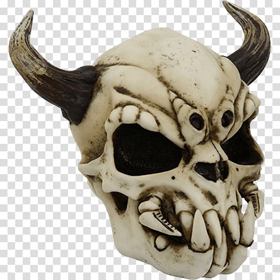 Skull Horn Human skeleton Bone, skull devil transparent background PNG clipart