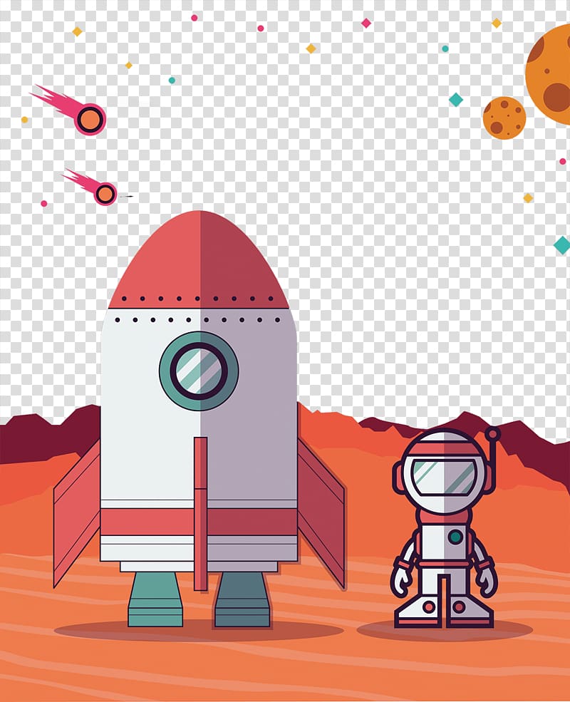 Astronaut Rocket Cartoon, Rocket and astronaut transparent background PNG clipart