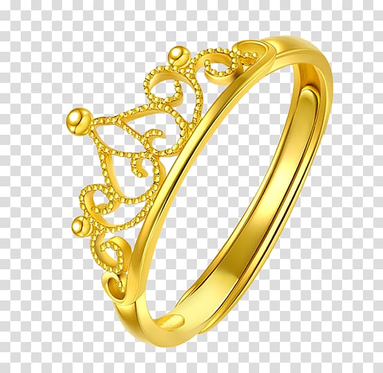 Ring Icon, Golden Crown transparent background PNG clipart