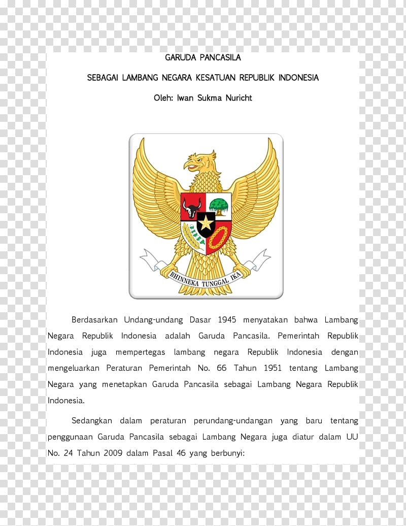 National emblem of Indonesia Logo Coat of arms Text, design transparent background PNG clipart
