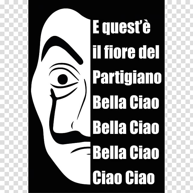 Bella ciao T-shirt Song Paper Spain, la casa de papel transparent background PNG clipart