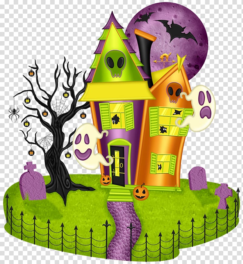 Haunted house Haunted Halloween House Open, Halloween transparent background PNG clipart