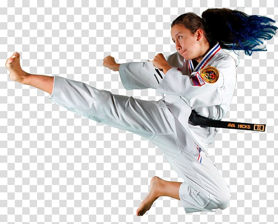 Karate Dobok Taekwondo Flying kick, karate transparent background PNG clipart