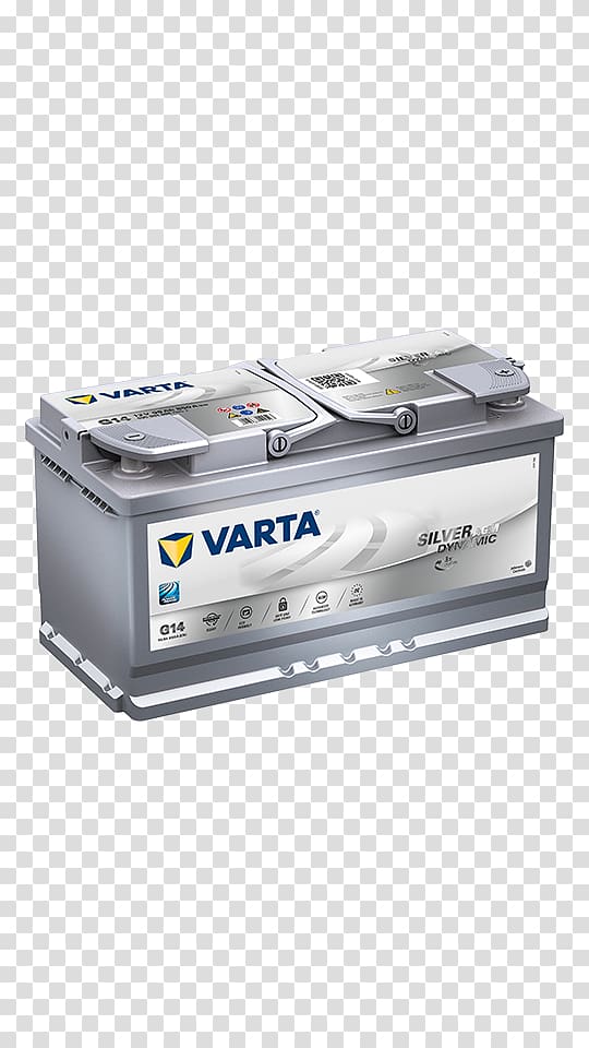 VRLA battery Automotive battery VARTA Electric battery Ampere hour, Start stop transparent background PNG clipart