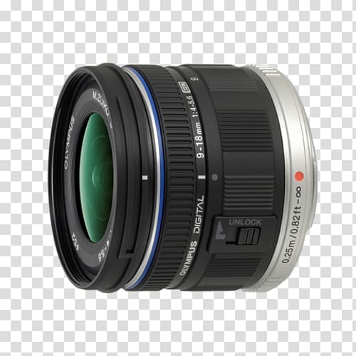 Fisheye lens Olympus OM-D E-M5 Mark II Olympus M.Zuiko Digital ED 9-18mm f/4-5.6 Camera lens, camera lens transparent background PNG clipart